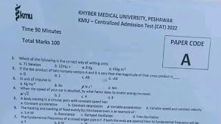 kmu cat solved paper part 1  kmucat past paper 2022 [upl. by Remsen340]