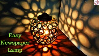 DIY Newspaper Lamp  Easy Room Decor [upl. by Euqinimod]