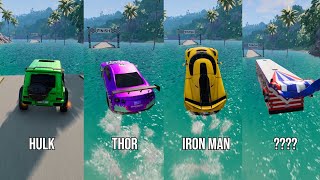 Super Heros Cars Vs Broken Bridge 15 😱 BeamNGDrive  The Real Granny [upl. by Buiron366]