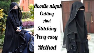 Butterfly hoodie niqab  long hoodie niqab  hijab cutting and stitching  हूडी निकाब क़ैसे बनाय [upl. by Ku]