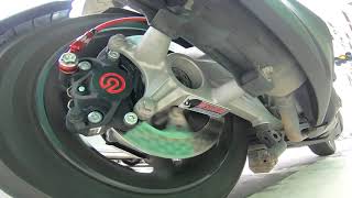 晉弘車業Force Brembo黑底紅大螃蟹對二卡鉗FAR far 245固定碟 by Gopro hero7 素材 108060FPS ft加路達金屬油管 豐年俐 FAR 傑能卡鉗座 [upl. by Halley]