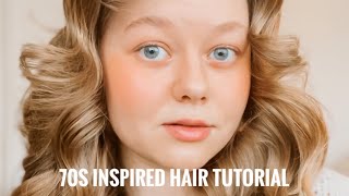 70s inspired hair tutorial Farrah Fawcett hair tutorial 70shair hairtutorial farrahfawcett [upl. by Bernita798]