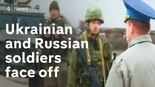 Ukrainian and Russian soldiers face off at Belbek  Channel 4 News [upl. by Mannuela]