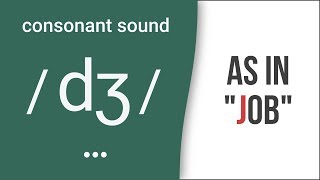 Consonant Sound  dʒ  as in quotjobquot – American English Pronunciation [upl. by Bik]