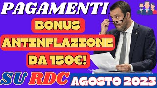 REDDITO DI CITTADINANZA IN ARRIVO BONUS ANTINFLAZIONE DA 150€ DA AGOSTO 2023 [upl. by Dreyer810]