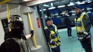 Wearing Spec Ops gear in the Metro Sweden w subtitles [upl. by Dammahum]