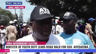 Ondo Governorship Election Minister Of Youth Development Leads Road Walk For Gov Aiyedatiwa [upl. by Demetri]