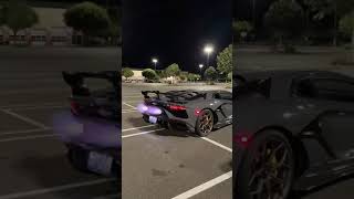 Aventador SVJ F1 Gintani shoots flames shorts [upl. by Morrissey]