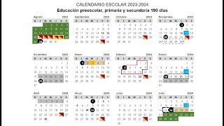 Calendario ciclo escolar 20232024 SEP  Anteproyecto [upl. by Cressi]