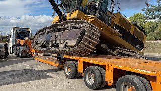 Transporting Two Caterpillar 385C Excavators With Goldhofer Trailer  Fasoulas Heavy Transports  4K [upl. by Acinoryt239]