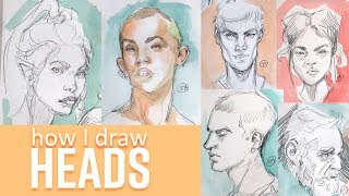 I drew 100 HEADS in 10 DAYS  How I Draw Heads [upl. by Wainwright]