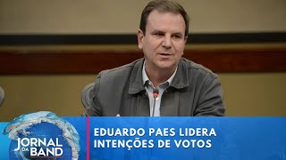 Eduardo Paes lidera intenções de voto para prefeitura do RJ com 49  Jornal da Band [upl. by Ixel59]