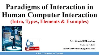 HCI 38 Paradigms of Interaction with Examples  HCI [upl. by Shirk]