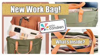 ERIN CONDREN OLIVE WORK BAG REVIEW  WHATS IN MY WORK BAG  BAG INSERT ORGANIZER [upl. by Feeley]