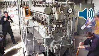 Start Up of a WW2 Submarine Diesel Engine of a German UBoat 🔊 [upl. by Aiksas]