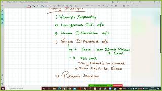 Differential Eqns First Order First Degree Lecture Num 1 [upl. by Adnomar]