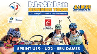 SPRINT U19 U22 SEN DAMES  BIATHLON SUMMER TOUR  CHAMPIONNATS DE FRANCE LIVE [upl. by Piselli470]