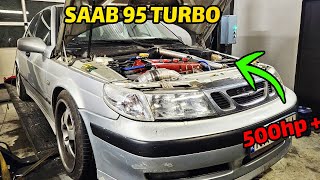 SAAB 95  23 TURBO BOOST 2BAR  500HP [upl. by Auginahs]