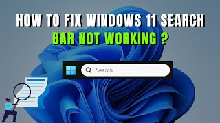 How to Fix Windows 11 Search Bar Not Working  Windows 11 [upl. by Lleddaw520]