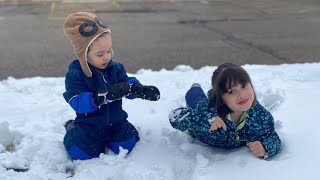 Dia do pijama na escola da Mamá e muita neve 🥰 Madison Wi [upl. by Nyloc]