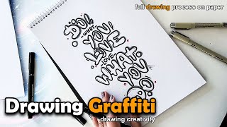 Paper Graffiti Drawing  StepbyStep TutorialStreet Art 🎨✏️🖌 [upl. by Apeed994]