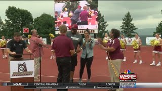 Bloomsburg Huskies Unveil New Scoreboard [upl. by Crescen]