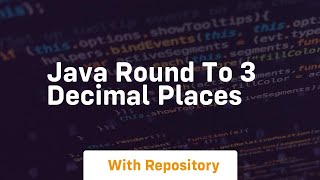 java round to 3 decimal places [upl. by Bertrand]