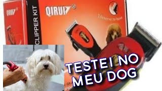 Usando Máquina de tosar Qirui Tosando meu cachorro [upl. by Mendy2]