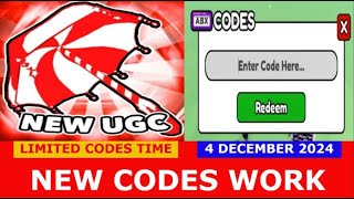 NEW CODES DECEMBER 4 2024 UGC DONT MOVE ROBLOX  LIMITED CODES TIME [upl. by Suivatna244]