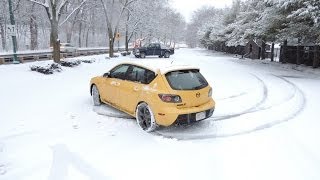 Mazda donuts playing in the snow [upl. by Nyladgam816]