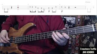 Crosstown Traffic by Jimi Hendrix  Bass Cover with Tabs PlayAlong [upl. by Berkie]