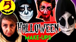 5 HALLOWEEN MAKEUPS Tutorials  EINFACH Super Halloween Makeup [upl. by Netsirk]