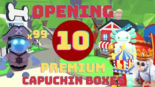 Opening 10 NEW PREMIUM Capuchin Boxes in Adopt Me [upl. by Roath]