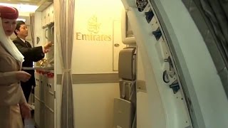 Emirates A380 A6EED Business Class Barcelona  Dubai [upl. by Arline127]