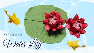 🌸 Origami Flower WATER LILY  Nénuphar Akira Yoshizawa [upl. by Chem]