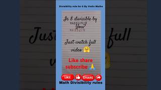 Divisibility rules of 8 unlock 🤗maths division [upl. by Alek]