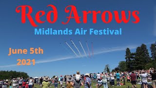 Red Arrows Midlands air festival Saturday 5th June 2021 [upl. by Tarabar]