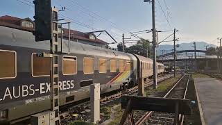 Abfahrt des Urlaubsexpress 302 am 31072024 in Villach Hbf [upl. by Ahsiyk573]