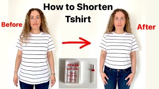 How to Shorten a Tshirt Alterations on a Tshirt hem Shortening sewing tutorial DIY Anita Benko [upl. by Silverstein]