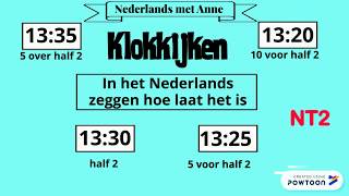 Hoe laat is het In het Nederlands leren klokkijken NT2 A1A2 Telling time in Dutch beginners [upl. by Panchito]