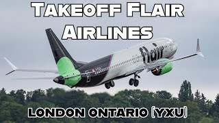 Takeoff from London Ontario Airport  Flair Airlines  YXU takeoff [upl. by Llednahc796]