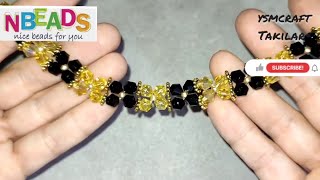 N beads Bracelet MakingAparatlı Bileklik Yapımı tutorial [upl. by Agiaf]