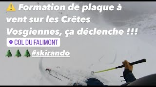 déclenchement plaque à vent  ski Falimont 04 12 23 [upl. by Ranie]