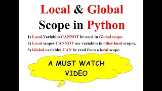 Local and Global Scope with examples in Python [upl. by Nemad388]