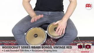 MEINL Percussion  MEINL Percussion  Woodcraft Series Wood Bongo Vintage Red  WB400VRM [upl. by Niledam]