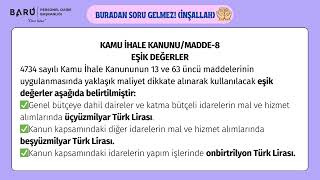 Kamu İhale KanunuMadde8 Eşik Değerler [upl. by Dnomaid]