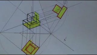 2 prismas en axonometría trimétrica [upl. by Leonor]