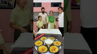 Flip the bottle Dahi with aloo parantha challenge family foodchallenge bottleflip shorts [upl. by Leik]