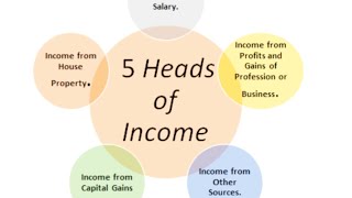 Heads Of Income as per Income Tax Act1961  Different source of incomesource head [upl. by Maclay]