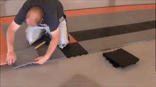 Harley Davidson Garage Floor Tile Install [upl. by Eceinej720]